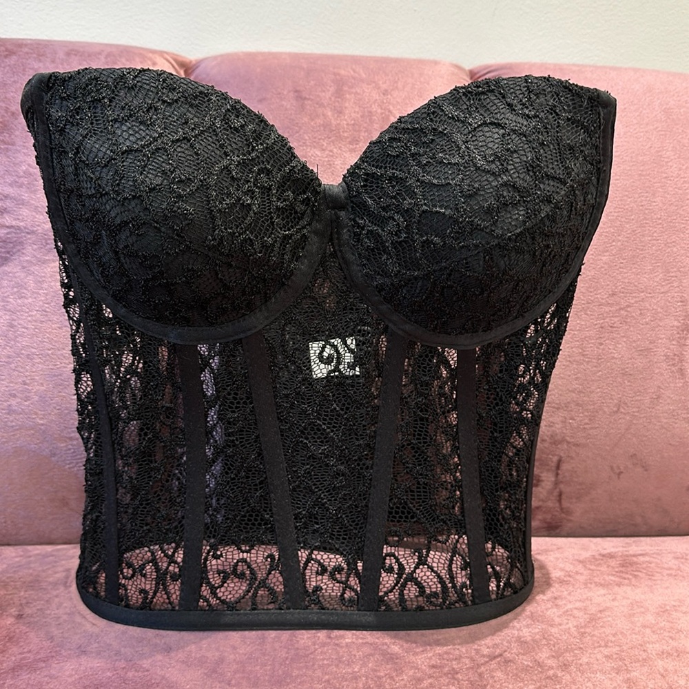 Black lace corset top